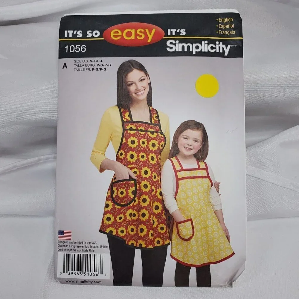 Simplicity 1056  Apron Sewing Pattern Mother & Daughter Size A S-L UNCUT